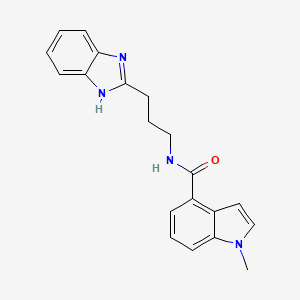 molecular formula C20H20N4O B10991741 N-[3-(1H-benzimidazol-2-yl)propyl]-1-methyl-1H-indole-4-carboxamide 