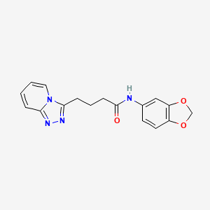 molecular formula C17H16N4O3 B10991747 N-(1,3-benzodioxol-5-yl)-4-([1,2,4]triazolo[4,3-a]pyridin-3-yl)butanamide 