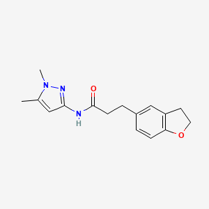 molecular formula C16H19N3O2 B10991749 3-(2,3-dihydro-1-benzofuran-5-yl)-N-(1,5-dimethyl-1H-pyrazol-3-yl)propanamide 