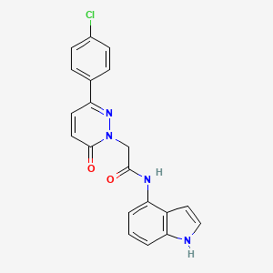 molecular formula C20H15ClN4O2 B10991777 2-[3-(4-chlorophenyl)-6-oxopyridazin-1(6H)-yl]-N-(1H-indol-4-yl)acetamide 