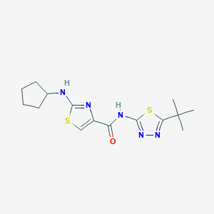 molecular formula C15H21N5OS2 B10991790 N-[(2E)-5-tert-butyl-1,3,4-thiadiazol-2(3H)-ylidene]-2-(cyclopentylamino)-1,3-thiazole-4-carboxamide 