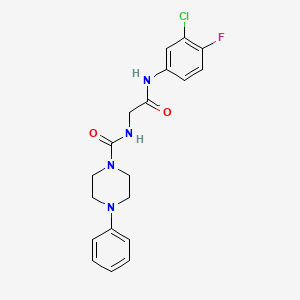 molecular formula C19H20ClFN4O2 B10991798 N-{2-[(3-chloro-4-fluorophenyl)amino]-2-oxoethyl}-4-phenylpiperazine-1-carboxamide 