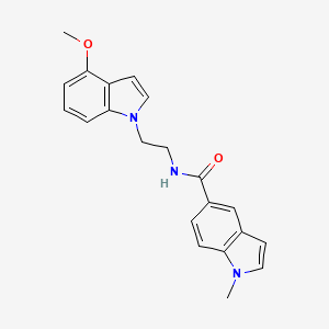 molecular formula C21H21N3O2 B10991802 N-[2-(4-methoxy-1H-indol-1-yl)ethyl]-1-methyl-1H-indole-5-carboxamide 