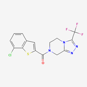 (7-chloro-1-benzothiophen-2-yl)[3-(trifluoromethyl)-5,6-dihydro[1,2,4]triazolo[4,3-a]pyrazin-7(8H)-yl]methanone