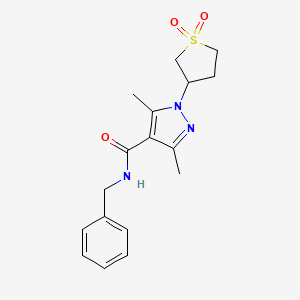 molecular formula C17H21N3O3S B10991848 N-benzyl-1-(1,1-dioxidotetrahydrothiophen-3-yl)-3,5-dimethyl-1H-pyrazole-4-carboxamide 