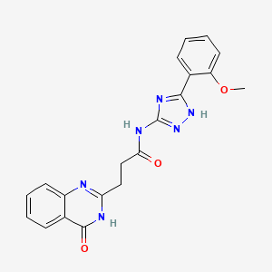 molecular formula C20H18N6O3 B10991864 3-(4-hydroxyquinazolin-2-yl)-N-[5-(2-methoxyphenyl)-1H-1,2,4-triazol-3-yl]propanamide 