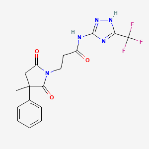 3-(3-methyl-2,5-dioxo-3-phenylpyrrolidin-1-yl)-N-[5-(trifluoromethyl)-1H-1,2,4-triazol-3-yl]propanamide