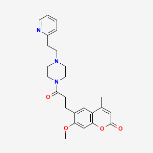 7-methoxy-4-methyl-6-(3-oxo-3-{4-[2-(2-pyridyl)ethyl]piperazino}propyl)-2H-chromen-2-one