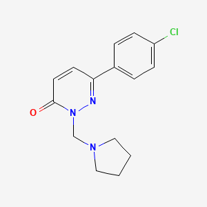 molecular formula C15H16ClN3O B10991920 6-(4-chlorophenyl)-2-(pyrrolidin-1-ylmethyl)pyridazin-3(2H)-one 