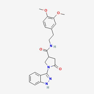 molecular formula C22H24N4O4 B10991923 N-(3,4-dimethoxyphenethyl)-1-(1H-indazol-3-yl)-5-oxo-3-pyrrolidinecarboxamide 