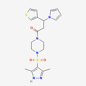 1-{4-[(3,5-dimethyl-1H-pyrazol-4-yl)sulfonyl]piperazin-1-yl}-3-(1H-pyrrol-1-yl)-3-(thiophen-3-yl)propan-1-one