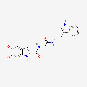 molecular formula C23H24N4O4 B10991946 N-(2-{[2-(1H-indol-3-yl)ethyl]amino}-2-oxoethyl)-5,6-dimethoxy-1H-indole-2-carboxamide 