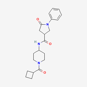 molecular formula C21H27N3O3 B10991954 N-[1-(cyclobutylcarbonyl)piperidin-4-yl]-5-oxo-1-phenylpyrrolidine-3-carboxamide 