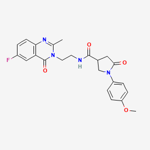 N-[2-(6-fluoro-2-methyl-4-oxoquinazolin-3(4H)-yl)ethyl]-1-(4-methoxyphenyl)-5-oxopyrrolidine-3-carboxamide