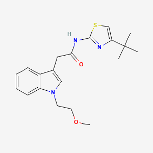 molecular formula C20H25N3O2S B10991985 N-(4-(tert-butyl)thiazol-2-yl)-2-(1-(2-methoxyethyl)-1H-indol-3-yl)acetamide 