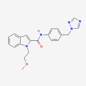 molecular formula C21H21N5O2 B10991986 1-(2-methoxyethyl)-N-[4-(1H-1,2,4-triazol-1-ylmethyl)phenyl]-1H-indole-2-carboxamide 