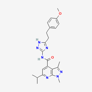 N-{3-[2-(4-methoxyphenyl)ethyl]-1H-1,2,4-triazol-5-yl}-1,3-dimethyl-6-(propan-2-yl)-1H-pyrazolo[3,4-b]pyridine-4-carboxamide