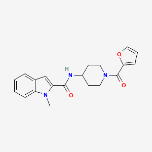 molecular formula C20H21N3O3 B10992007 N-[1-(furan-2-ylcarbonyl)piperidin-4-yl]-1-methyl-1H-indole-2-carboxamide 