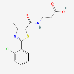 molecular formula C14H13ClN2O3S B10992018 N-{[2-(2-chlorophenyl)-4-methyl-1,3-thiazol-5-yl]carbonyl}-beta-alanine 