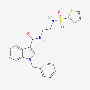 molecular formula C22H21N3O3S2 B10992019 1-benzyl-N-{2-[(thiophen-2-ylsulfonyl)amino]ethyl}-1H-indole-3-carboxamide 