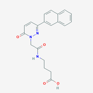 molecular formula C20H19N3O4 B10992021 4-({[3-(naphthalen-2-yl)-6-oxopyridazin-1(6H)-yl]acetyl}amino)butanoic acid 