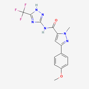 3-(4-methoxyphenyl)-1-methyl-N-[3-(trifluoromethyl)-1H-1,2,4-triazol-5-yl]-1H-pyrazole-5-carboxamide