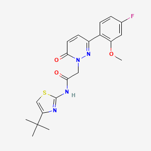 molecular formula C20H21FN4O3S B10992044 N-[(2Z)-4-tert-butyl-1,3-thiazol-2(3H)-ylidene]-2-[3-(4-fluoro-2-methoxyphenyl)-6-oxopyridazin-1(6H)-yl]acetamide 