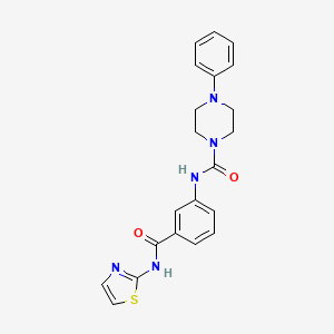 4-phenyl-N-[3-(1,3-thiazol-2-ylcarbamoyl)phenyl]piperazine-1-carboxamide