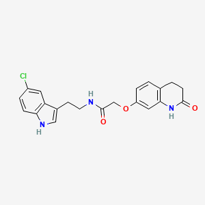 molecular formula C21H20ClN3O3 B10992140 N-[2-(5-chloro-1H-indol-3-yl)ethyl]-2-[(2-hydroxy-3,4-dihydroquinolin-7-yl)oxy]acetamide 