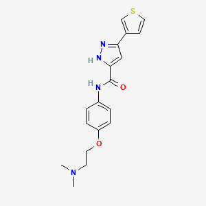 N-{4-[2-(dimethylamino)ethoxy]phenyl}-3-(thiophen-3-yl)-1H-pyrazole-5-carboxamide