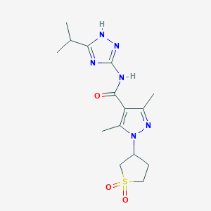 1-(1,1-dioxidotetrahydrothiophen-3-yl)-3,5-dimethyl-N-[3-(propan-2-yl)-1H-1,2,4-triazol-5-yl]-1H-pyrazole-4-carboxamide