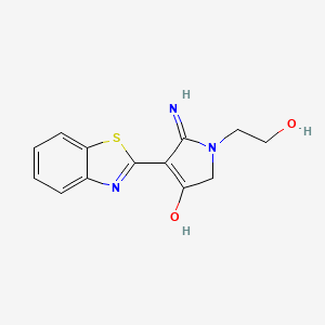 molecular formula C13H13N3O2S B10992200 4-(1,3-benzothiazol-2-yl)-1-(2-hydroxyethyl)-5-imino-2,5-dihydro-1H-pyrrol-3-ol 