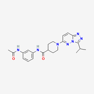 molecular formula C22H27N7O2 B10992203 N-[3-(acetylamino)phenyl]-1-[3-(propan-2-yl)[1,2,4]triazolo[4,3-b]pyridazin-6-yl]piperidine-4-carboxamide 