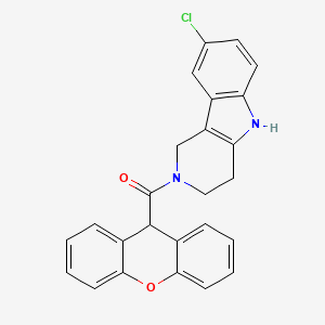 molecular formula C25H19ClN2O2 B10992211 (8-chloro-1,3,4,5-tetrahydro-2H-pyrido[4,3-b]indol-2-yl)(9H-xanthen-9-yl)methanone 