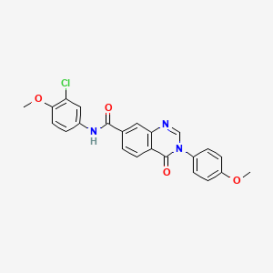 molecular formula C23H18ClN3O4 B10992214 N-(3-chloro-4-methoxyphenyl)-3-(4-methoxyphenyl)-4-oxo-3,4-dihydroquinazoline-7-carboxamide 