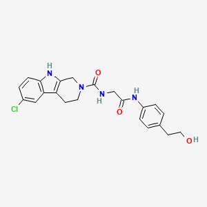 6-chloro-N-(2-{[4-(2-hydroxyethyl)phenyl]amino}-2-oxoethyl)-1,3,4,9-tetrahydro-2H-beta-carboline-2-carboxamide