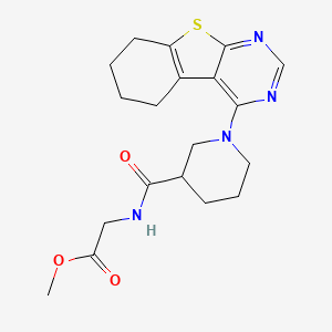 molecular formula C19H24N4O3S B10992220 methyl N-{[1-(5,6,7,8-tetrahydro[1]benzothieno[2,3-d]pyrimidin-4-yl)piperidin-3-yl]carbonyl}glycinate 