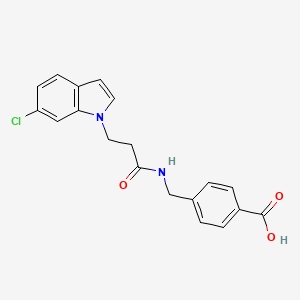 molecular formula C19H17ClN2O3 B10992227 4-({[3-(6-chloro-1H-indol-1-yl)propanoyl]amino}methyl)benzoic acid 