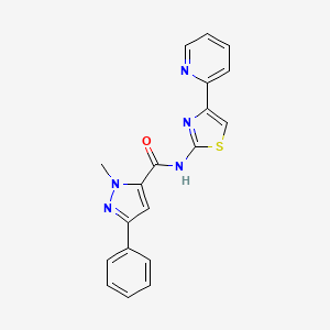 1-methyl-3-phenyl-N-[4-(pyridin-2-yl)-1,3-thiazol-2-yl]-1H-pyrazole-5-carboxamide