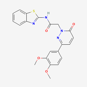 molecular formula C21H18N4O4S B10992238 N-[(2Z)-1,3-benzothiazol-2(3H)-ylidene]-2-[3-(3,4-dimethoxyphenyl)-6-oxopyridazin-1(6H)-yl]acetamide 