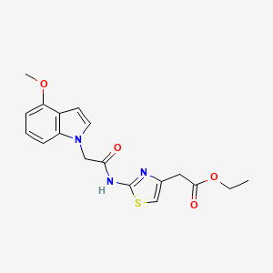 molecular formula C18H19N3O4S B10992244 ethyl (2-{[(4-methoxy-1H-indol-1-yl)acetyl]amino}-1,3-thiazol-4-yl)acetate 