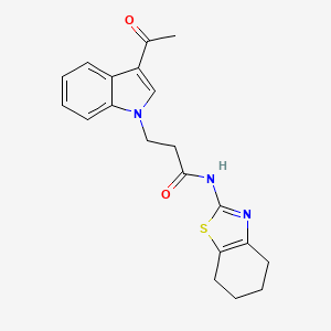 molecular formula C20H21N3O2S B10992271 3-(3-acetyl-1H-indol-1-yl)-N-(4,5,6,7-tetrahydro-1,3-benzothiazol-2-yl)propanamide 