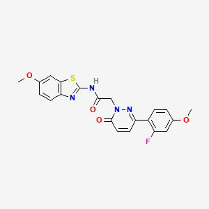 2-[3-(2-fluoro-4-methoxyphenyl)-6-oxopyridazin-1(6H)-yl]-N-[(2Z)-6-methoxy-1,3-benzothiazol-2(3H)-ylidene]acetamide