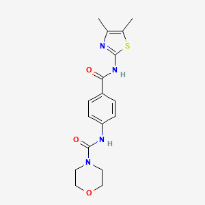 molecular formula C17H20N4O3S B10992281 N-(4-{[(2E)-4,5-dimethyl-1,3-thiazol-2(3H)-ylidene]carbamoyl}phenyl)morpholine-4-carboxamide 