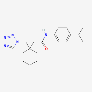 molecular formula C19H27N5O B10992285 N-[4-(propan-2-yl)phenyl]-2-[1-(1H-tetrazol-1-ylmethyl)cyclohexyl]acetamide 