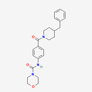 molecular formula C24H29N3O3 B10992292 N-{4-[(4-benzylpiperidin-1-yl)carbonyl]phenyl}morpholine-4-carboxamide 