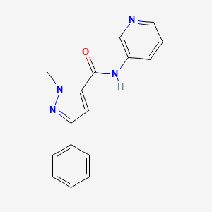 molecular formula C16H14N4O B10992306 1-methyl-3-phenyl-N-(pyridin-3-yl)-1H-pyrazole-5-carboxamide 