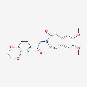 molecular formula C22H21NO6 B10992322 3-[2-(2,3-dihydro-1,4-benzodioxin-6-yl)-2-oxoethyl]-7,8-dimethoxy-1,3-dihydro-2H-3-benzazepin-2-one 