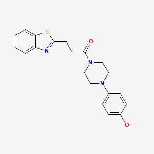 molecular formula C21H23N3O2S B10992340 3-(1,3-Benzothiazol-2-yl)-1-[4-(4-methoxyphenyl)piperazin-1-yl]propan-1-one 