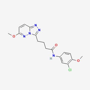 molecular formula C17H18ClN5O3 B10992349 N-(3-chloro-4-methoxyphenyl)-4-(6-methoxy[1,2,4]triazolo[4,3-b]pyridazin-3-yl)butanamide 